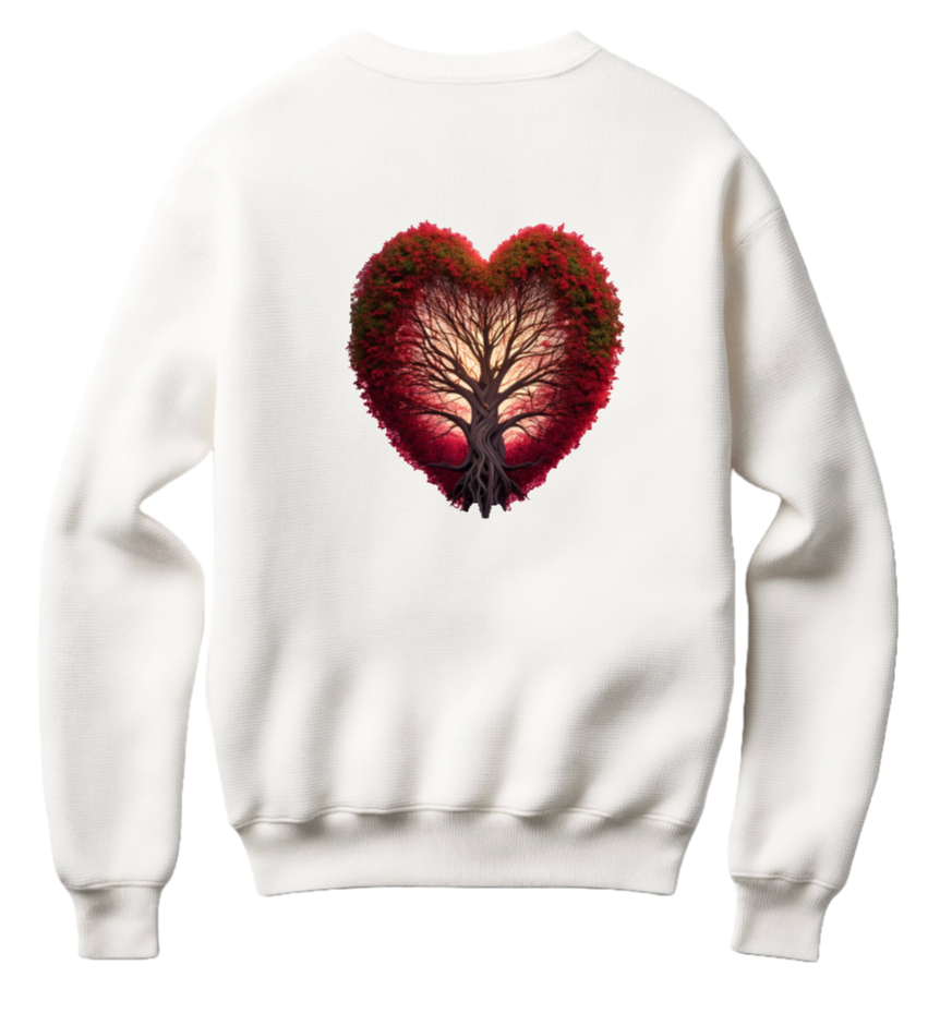 CUSHLAND HeartWood White Crewneck Graphic